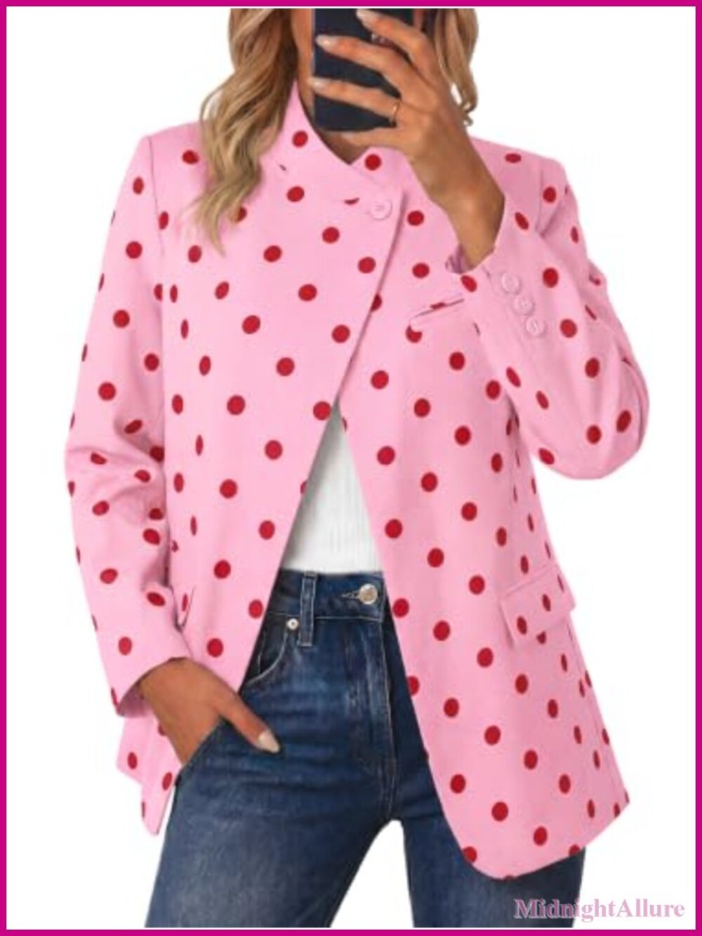 Women's Plaid Blazer Business Casual Stand Collar Open Front Suit Jacket